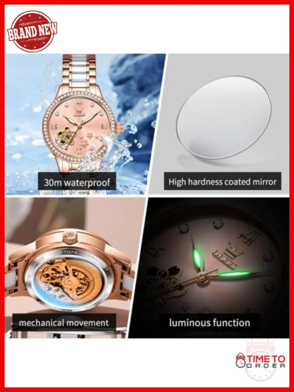 Automatic Self Winding Dress Watch Ceramic Strap